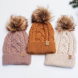 KNITTING PATTERN // Ammil Beanie Pattern // KnitHat // Cable Knit Hat // Kids Knits // Adult Hat