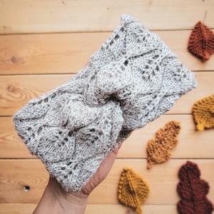 KNITTING PATTERN // Fall Foliage Headband // Knit Headband // Knit Earwarmer // Knit Headband Pattern // Headband Pattern // Lace Headband