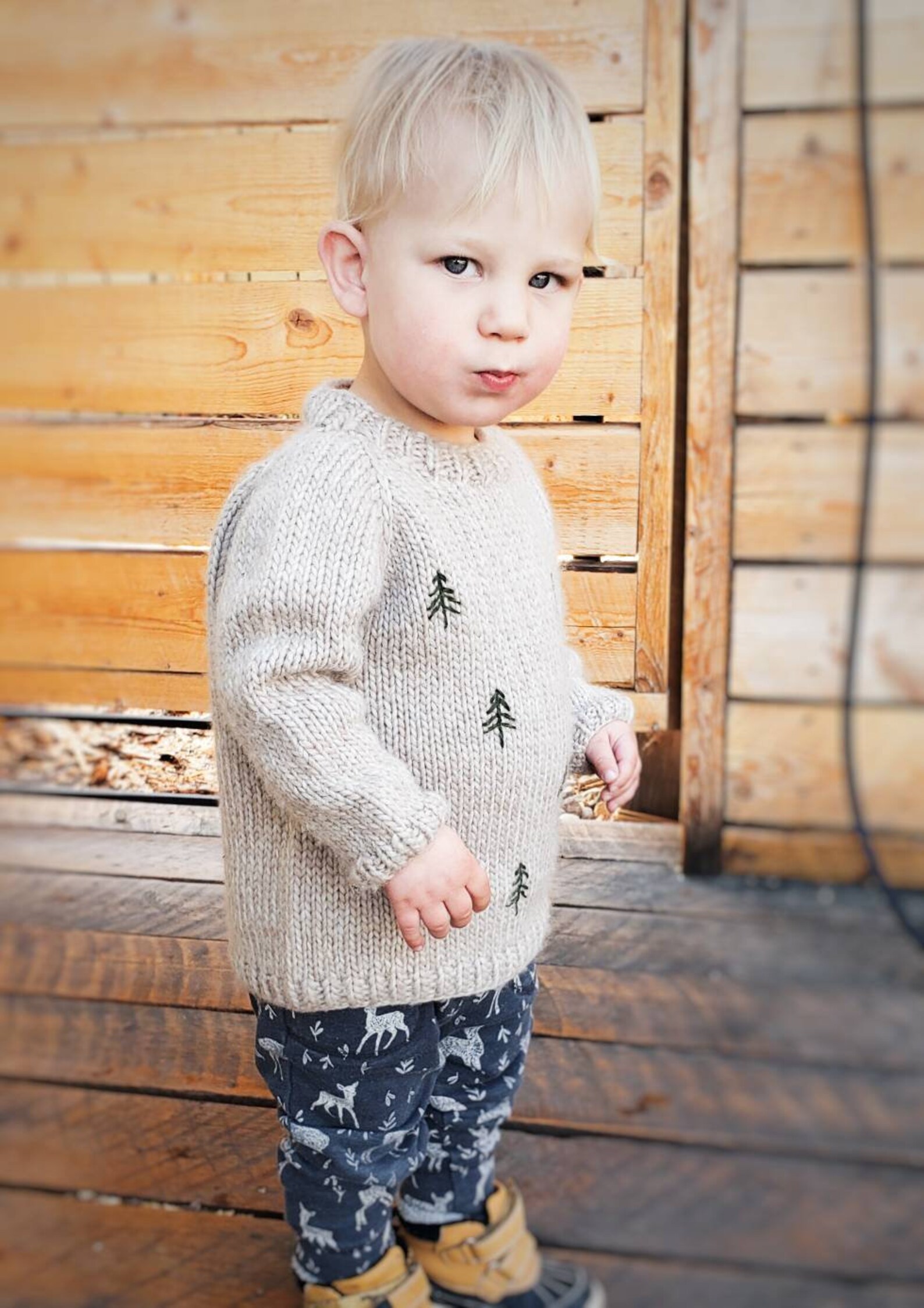 KNITTING PATTERN // Little Forest Jumper // Kids Knit Sweater // Pine ...