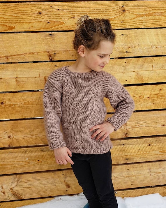 KNITTING PATTERN // Wildflower Pullover // Kids Knit Sweater
