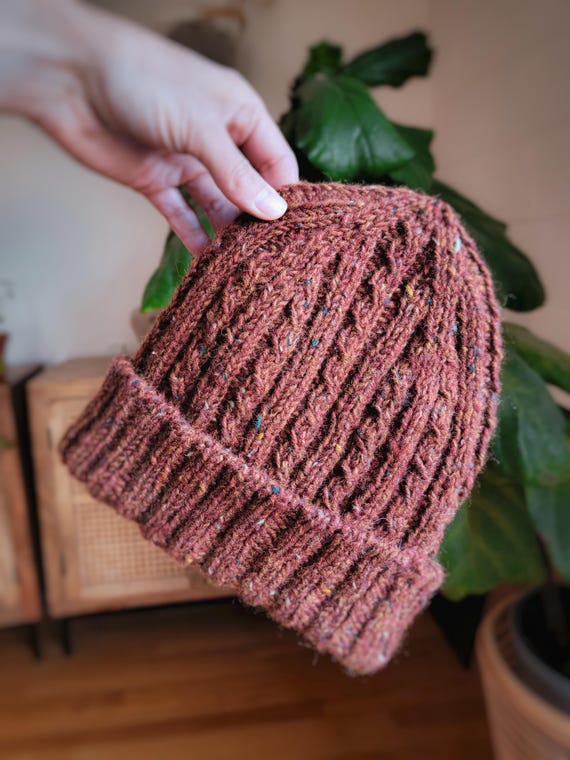 Decrease 2x2 Rib Knit Hat Pattern In The Round KNITTING PATTERN