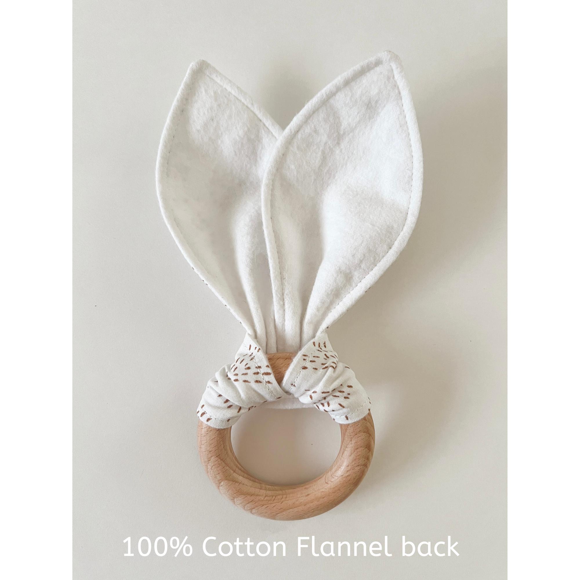 Bunny Ears Teether for Baby - Beech Wood Teether - Bunny Ear Teether ...