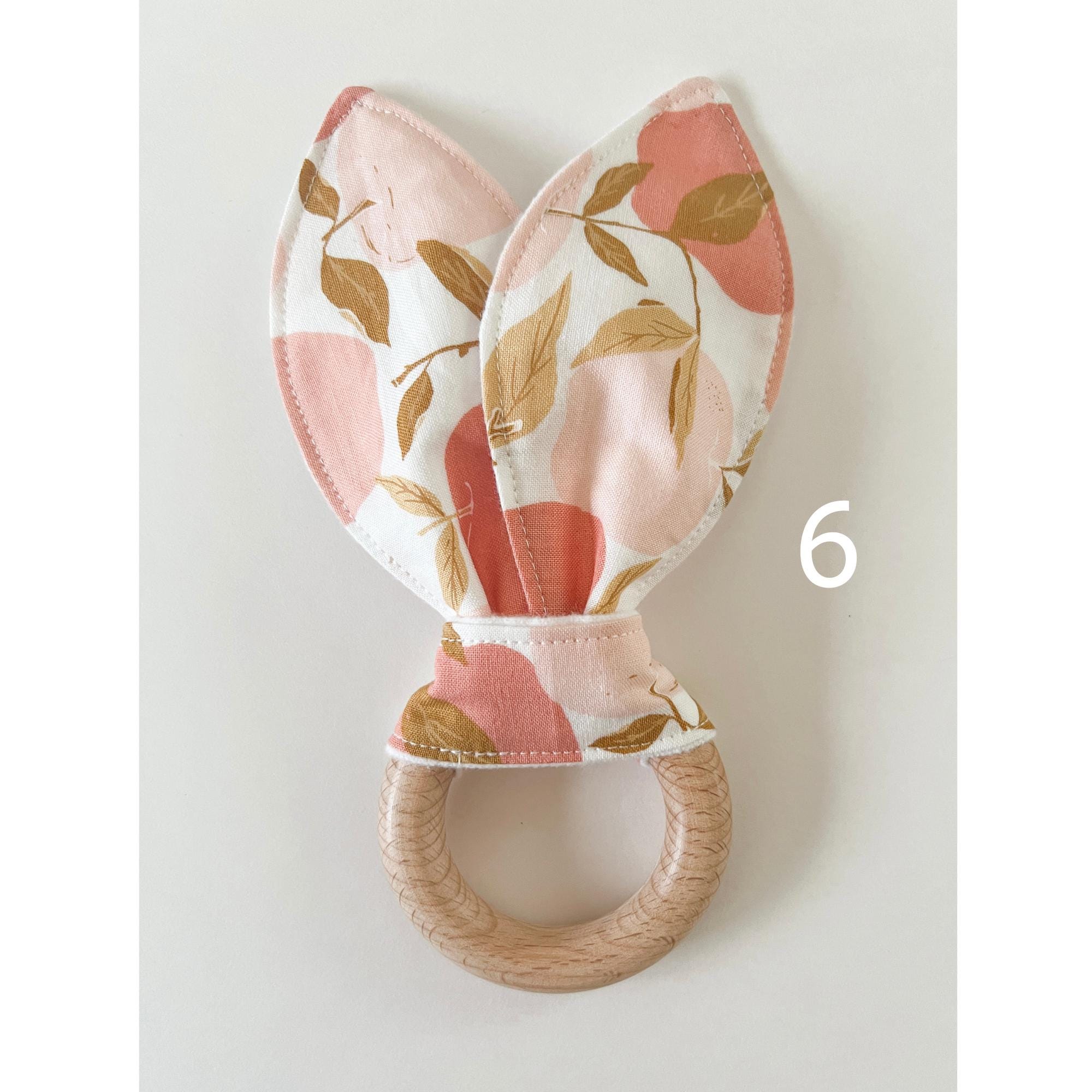 Bunny Ears Teether for Baby - Beech Wood Teether - Bunny Ear Teether ...