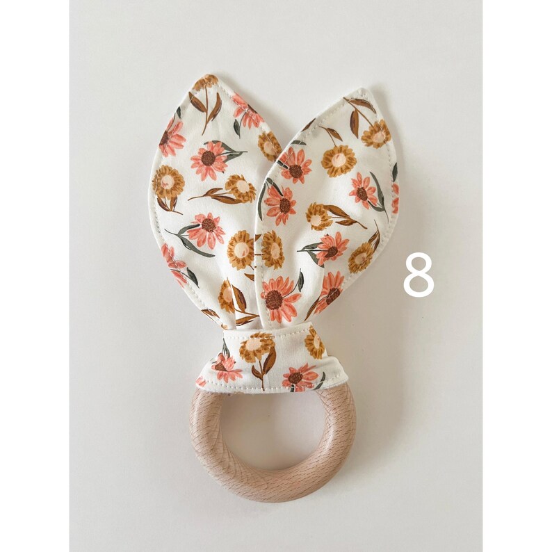 Bunny Ears Teether for Baby - Beech Wood Teether - Bunny Ear Teether ...