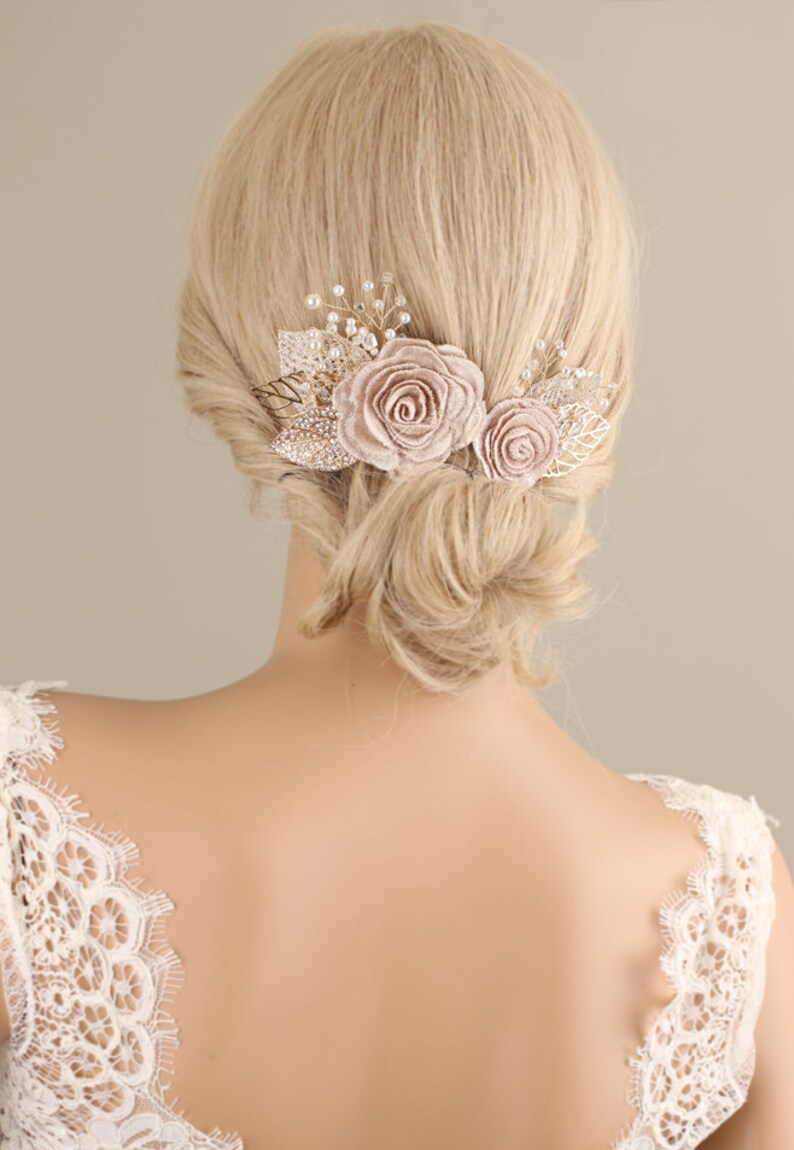 Flower Hair Piece Flower Hair Clip Wedding Hair Accessories Etsy