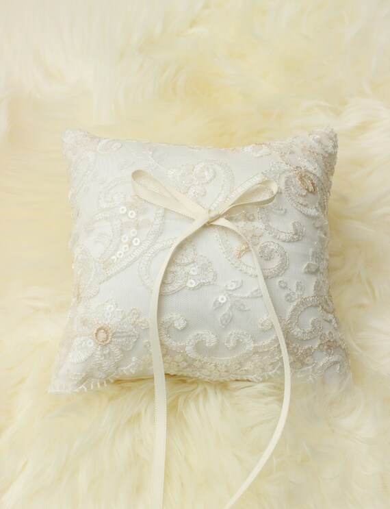 Bridal ring pillow wedding ring pillow lace ring pillow Etsy