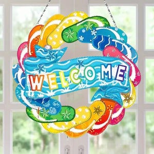 DIY Welkom zomer flip-flop bord diamant schilderij kit – enkelzijdige zonnevanger