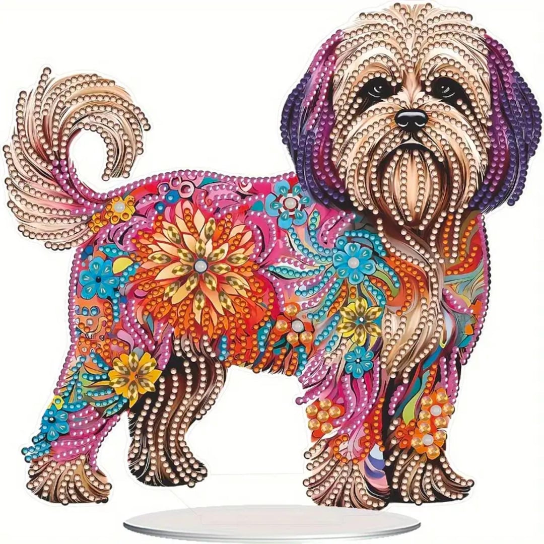 5D DIY Diamond Painting Shih Tzu Dog Pattern Cross Stitch Square Diamond Mosaic Animal Pet Embroidery Black And White Wall Decor 5d3323834c901a490f6338c2