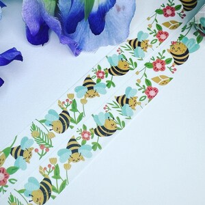 Occupé des abeilles qui s'occupent du jardin, rouleau de ruban adhésif Washi printanier