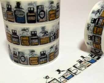 Antique Medicine Bottles, Washi Tape Roll