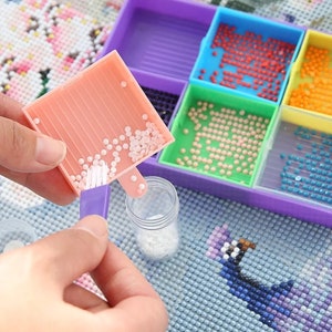 7 In 1 Diamond Painting Trays With Individual Spouts, Organize Rhinestones/Drills, With & Without Tops