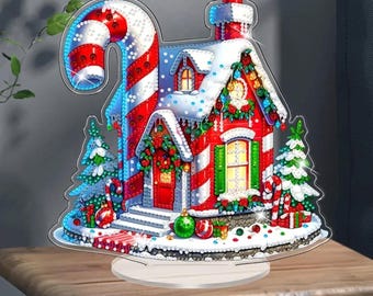 Syntego Kit Diamond Painting 5D Fai Da Te - Pupazzo Di Neve Con Pettirosso, Base Acrilica 23x19 Cm, Cristalli Colorati
