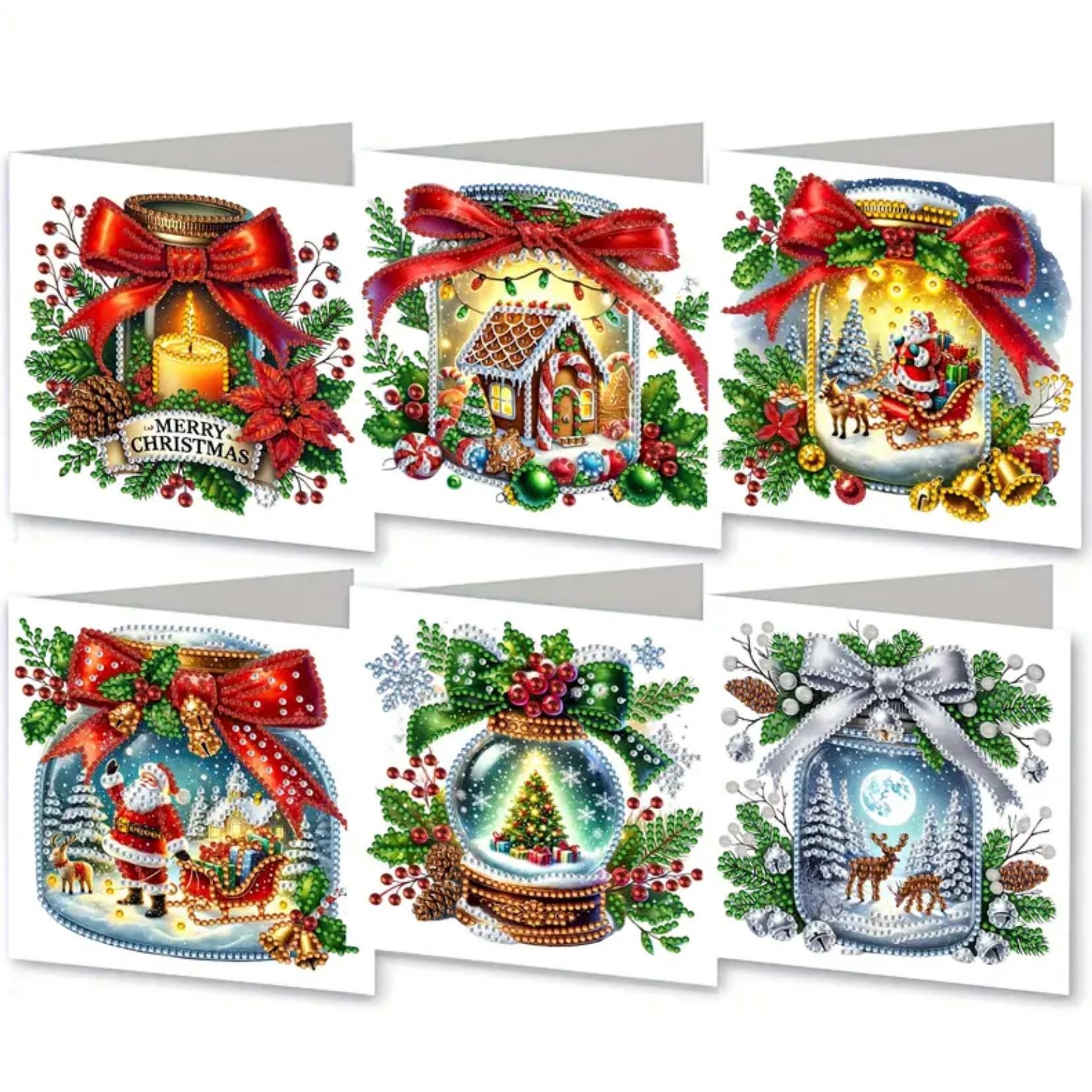 12 PCS Diamond Painting Christmas Cards,Cartes de Noël 5D Carte de 12 PCS Diamond Painting Christmas Cards,Cartes de Noël 5D Carte de