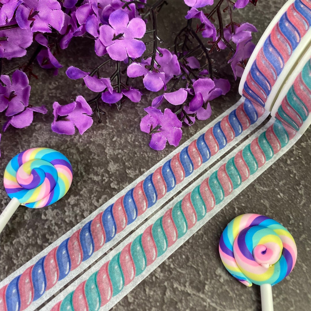 Rope Candy in Pink, Purple and Blue, Colorful Taffy Candy, Washi Tape