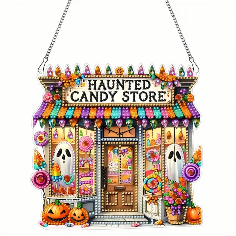 Haunted Candy Store DIY Kit for Halloween Decor 3D Sun Catcher Diamond