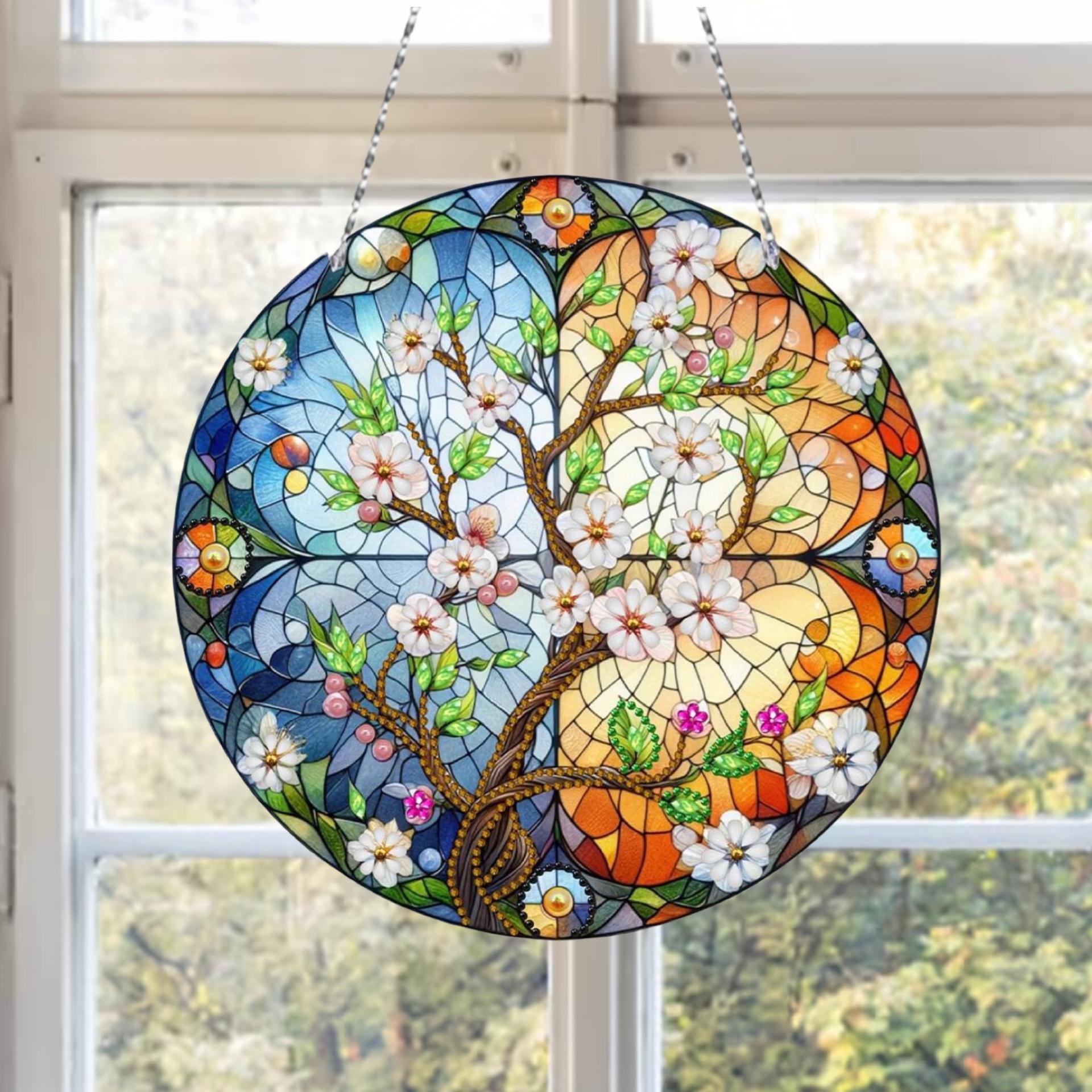 Blossoming Tree DIY Sun Catcher Kit – Double Sided Faux Stained