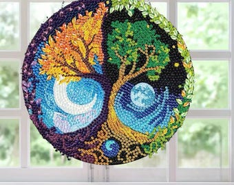 Holiday Teapot Suncatcher – Single Sided DIY Diamond Painting Kit