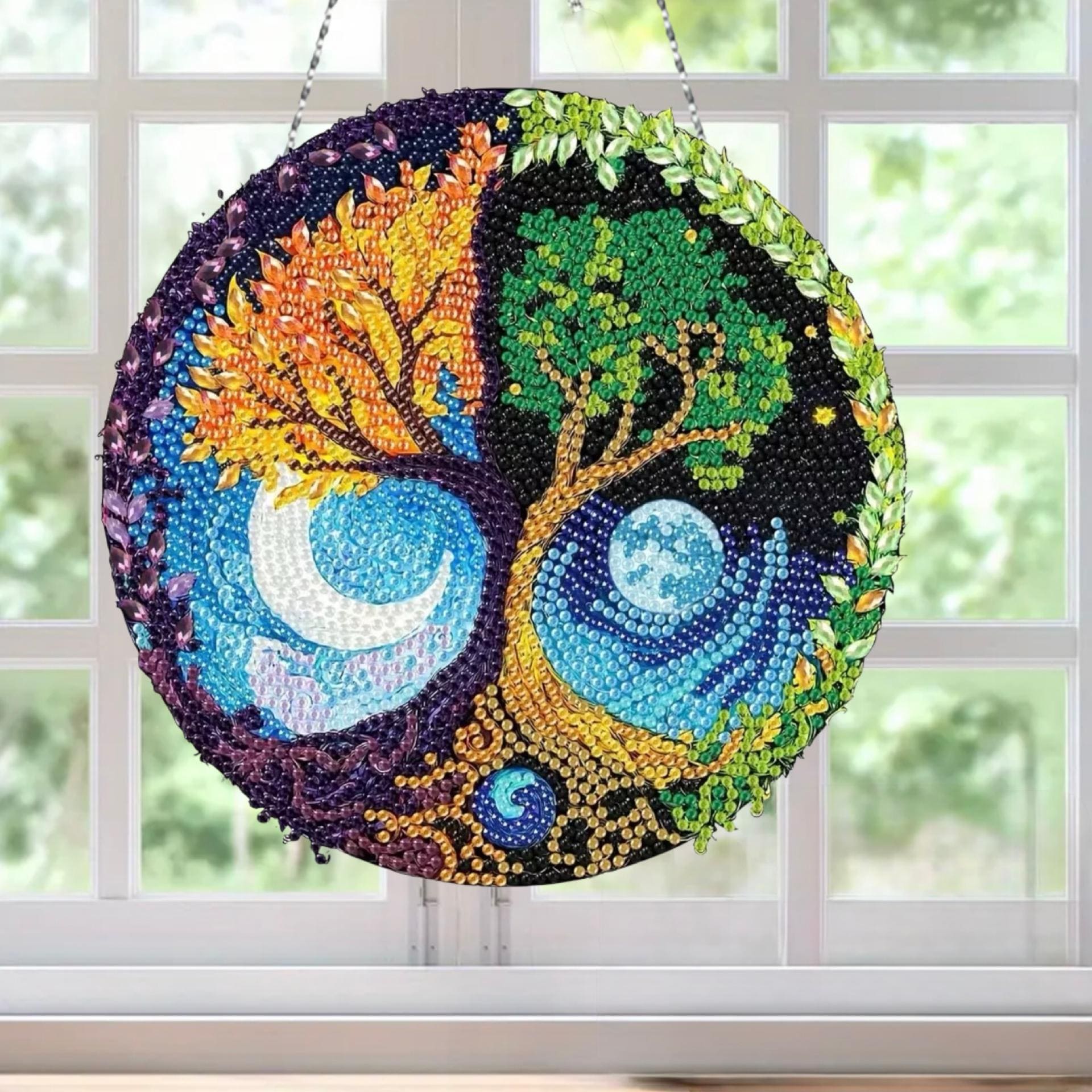 Four Seasons Tree Diamond Art Sun Catcher Kit, Yin Yang Tree of