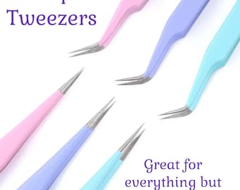 Ooops Craft Tweezers, Straight and Curved Tweezers For Bead, Gemstone and Nail Placement