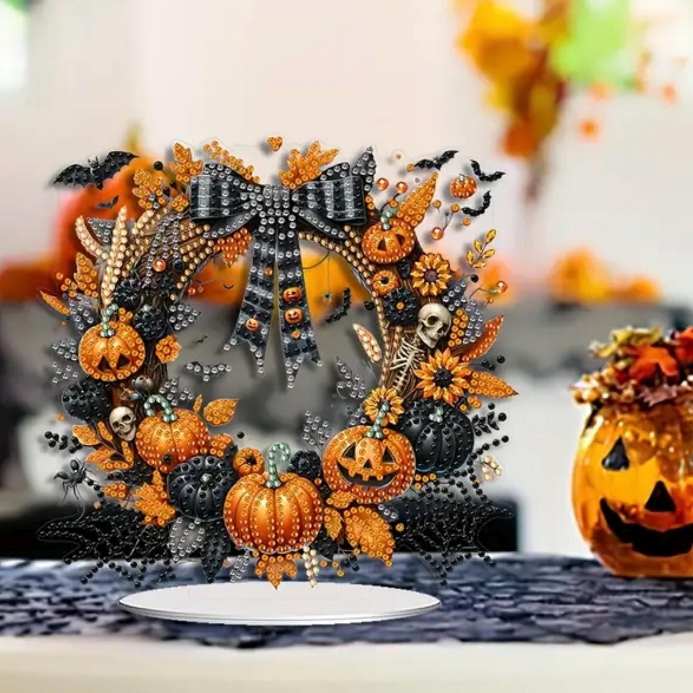 AISEN DIY Diamond Painting Sac à Main Femme Pliable Mode Littéraire Peinture Diamant Sac Blanc Écologique Pour Voyage, Pique-nique, Shopping, Cadeau Pour Femme (A