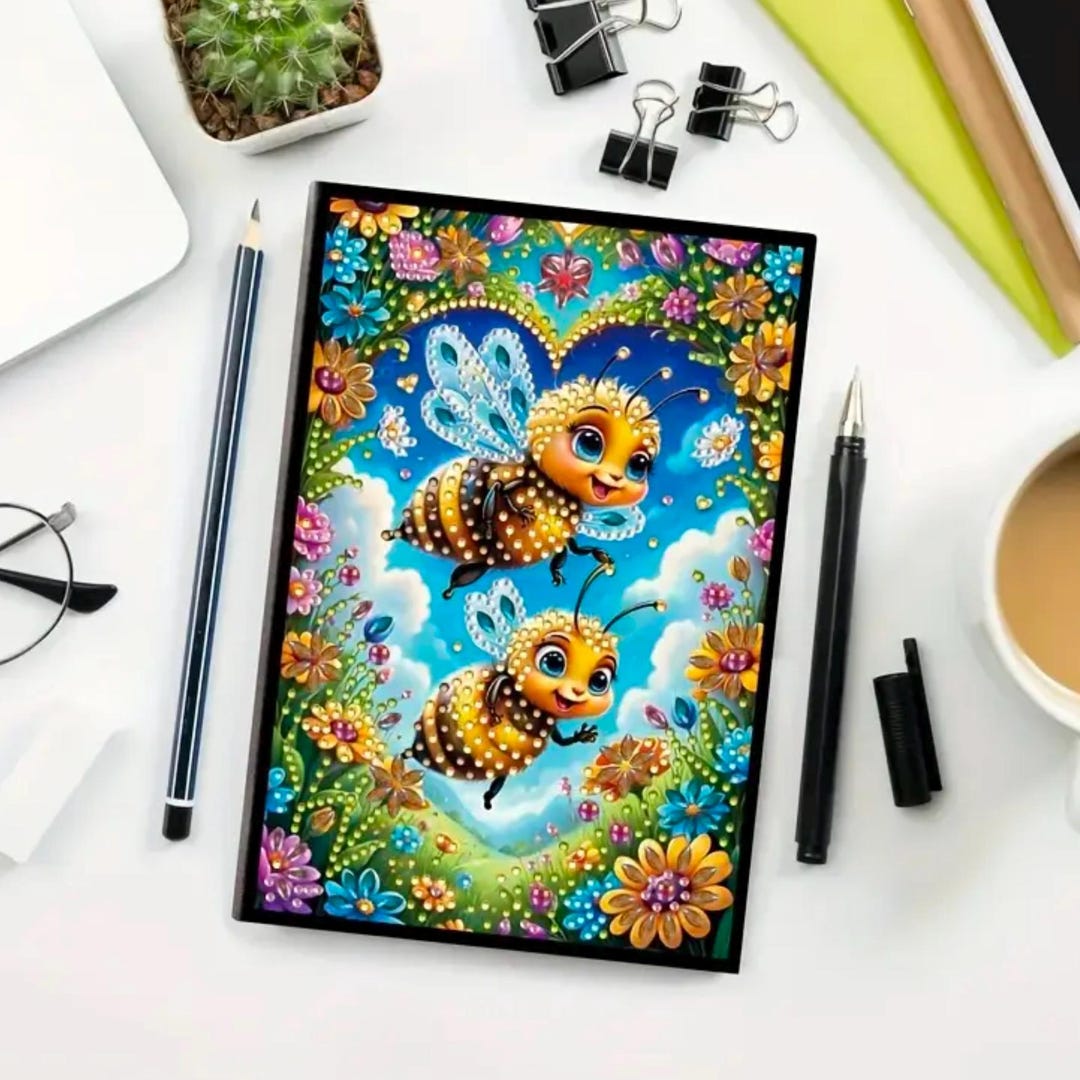 Cute Bees A5 Sketchbook – DIY Diamond Painting Kit With Rhinestones ...