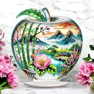 Malerischer Apfel Diamant Malerei Kit - 5D Acrylgemälde mit Strasssteinen & Werkzeugen | Einseitiges Design