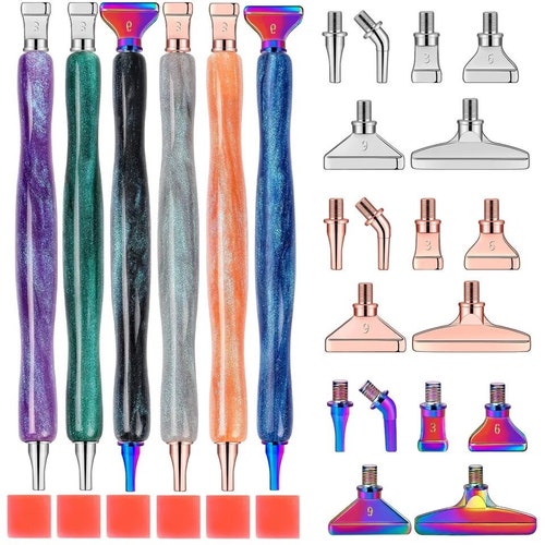 Diamond Painting-pennenset met 6 verwisselbare multiplacers - inclusief opbergdoos en was
