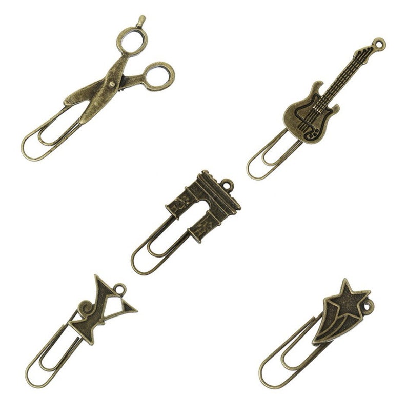 Unique Bronze Paper Clips Bookmarks Etsy