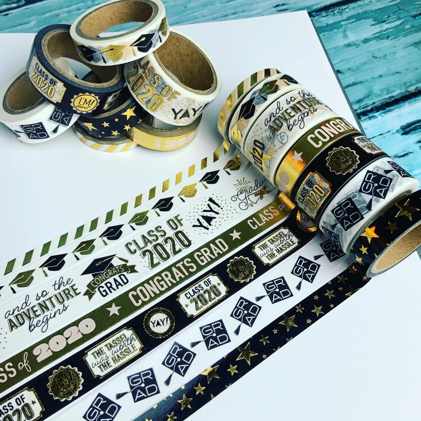 2020 Graduation Graduates Washi Tape Gold Foil Sample Etsy