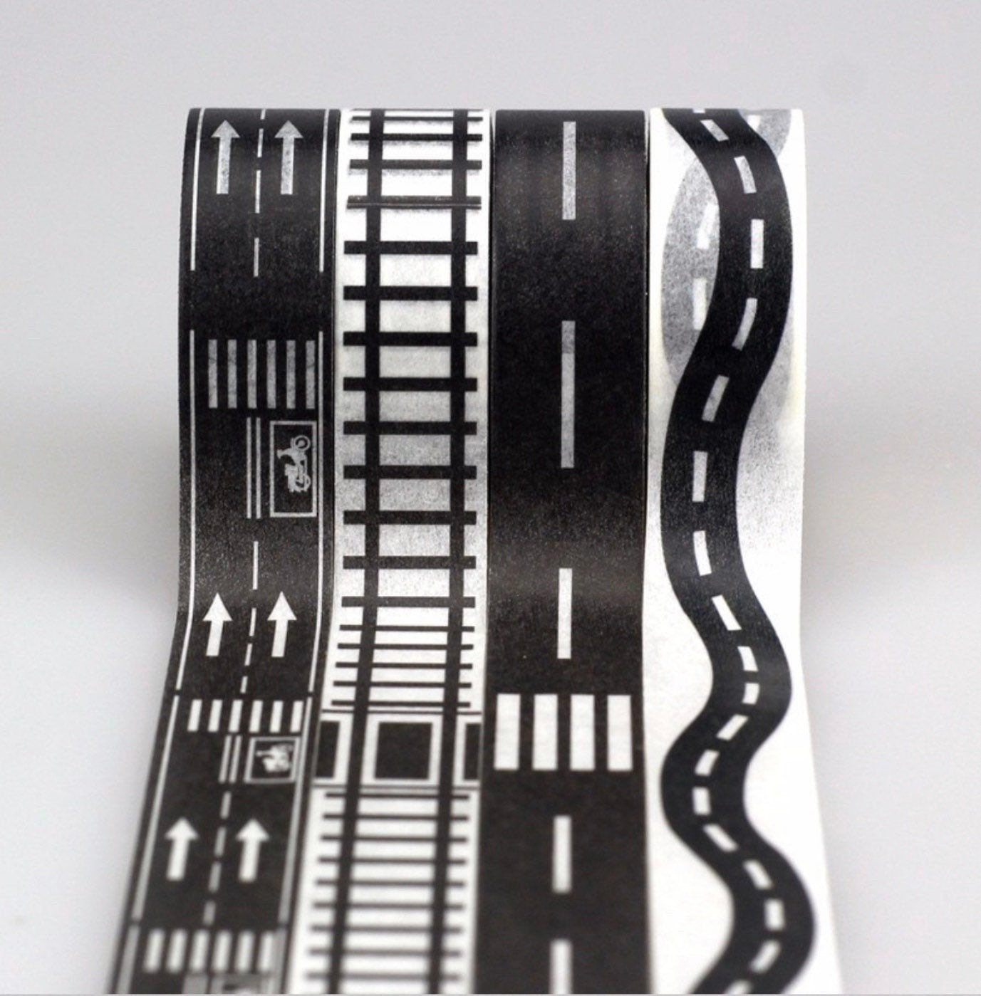 Splicing Path Road Tape Puzzle Creative DIY Road Highway Railway Paper Tape  Removable Track Road Kids