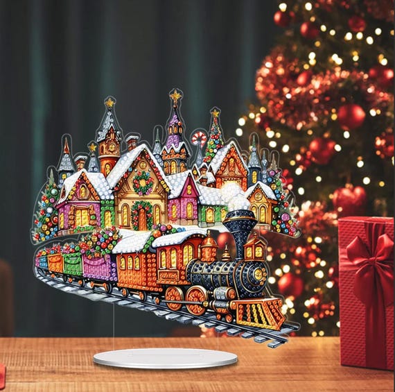 Kit Diamant Painting 5D Train à Vapeur - Toile 30x40 Cm, Diamants Ronds, Complet Pour Adultes Débutants, Déco Maison