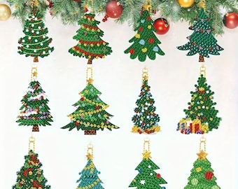 Deck the Halls with this Diamond Painting Kit for 12 Double Sided Christmas Tree Ornaments