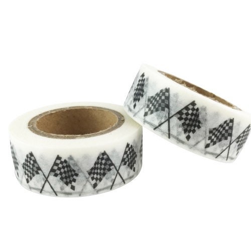 Racing Flags Black White Checkered Racing Flag Washi Tape Roll Etsy Ireland