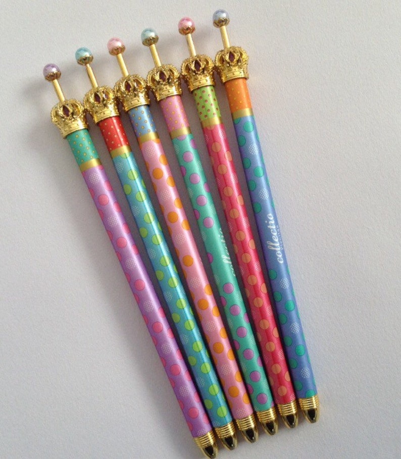Polka Dot Crown Top Pencils Fine Tip Mechanical Pencil Etsy
