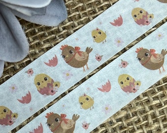Happy Chicks All Dolled Up, Flowers and Handkerchiefs, Easter Washi Tape Roll
