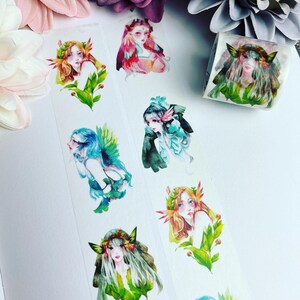 Cinta washi extra ancha de 40 mm para chicas estilo bohemio, fairycore y cosplay. Rollo.