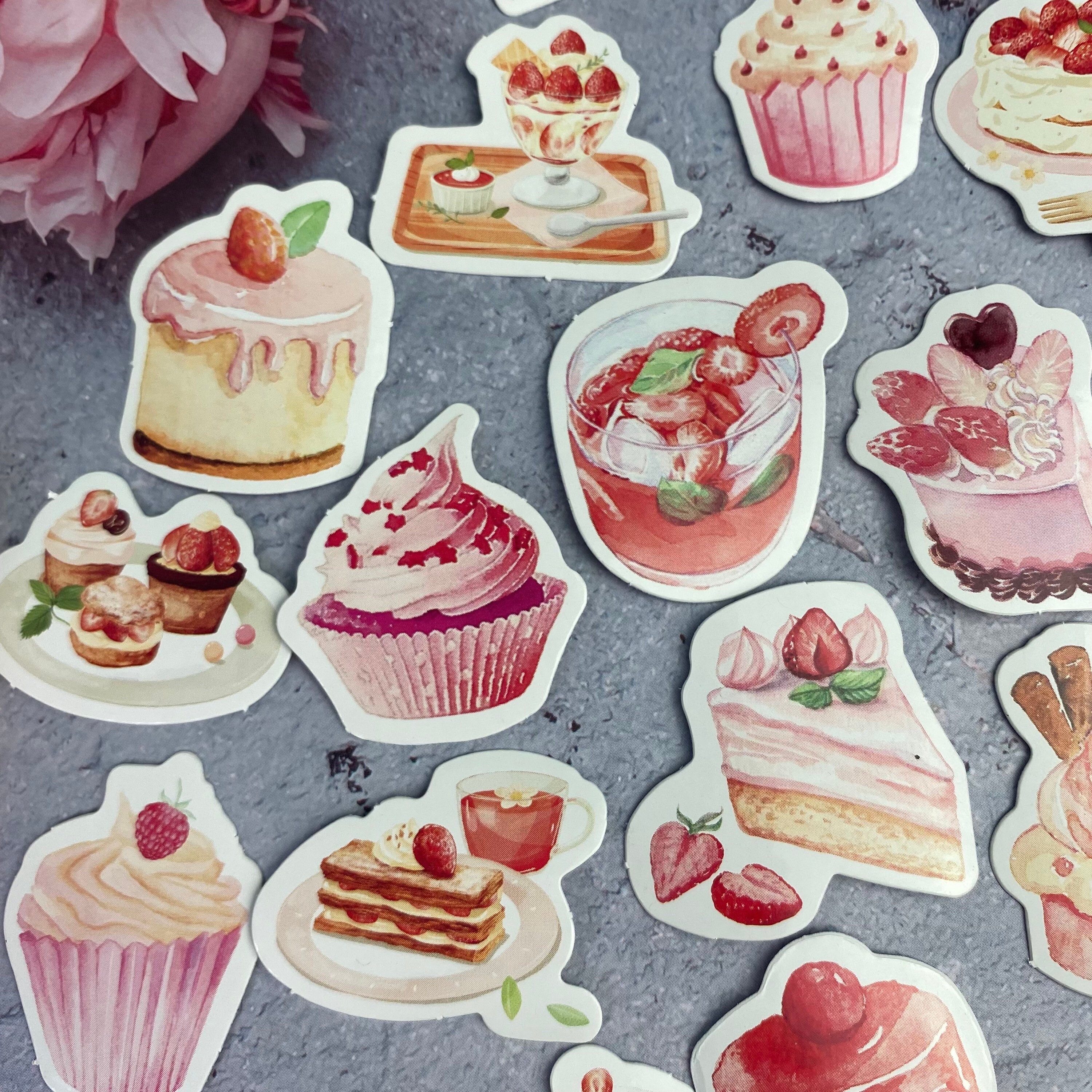 46 Cute Strawberry Paper Stickers Diary Card Decorative Seal Collage  Stationery