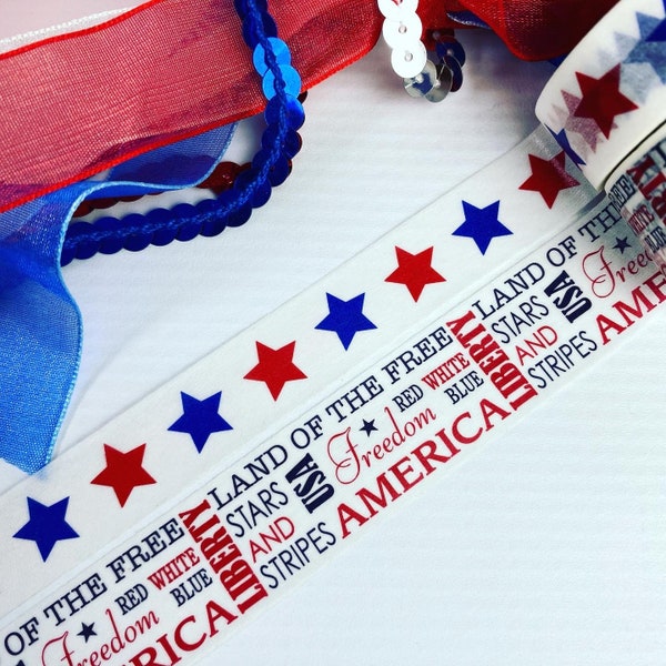 America, Land Of The Free, Red, White & Blue, Stars, Washi Tape Rolls