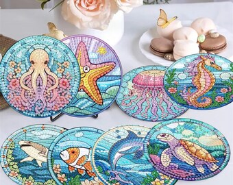 Kit De 10 Sous-verres Peinture Diamant – DIY Mandala Avec Support, Pour Adultes, Loisir Créatif - 5