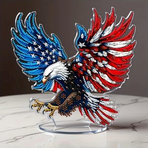 Patriotic Eagle Table Decor DIY Diamond Painting Kit – Single Sided Design