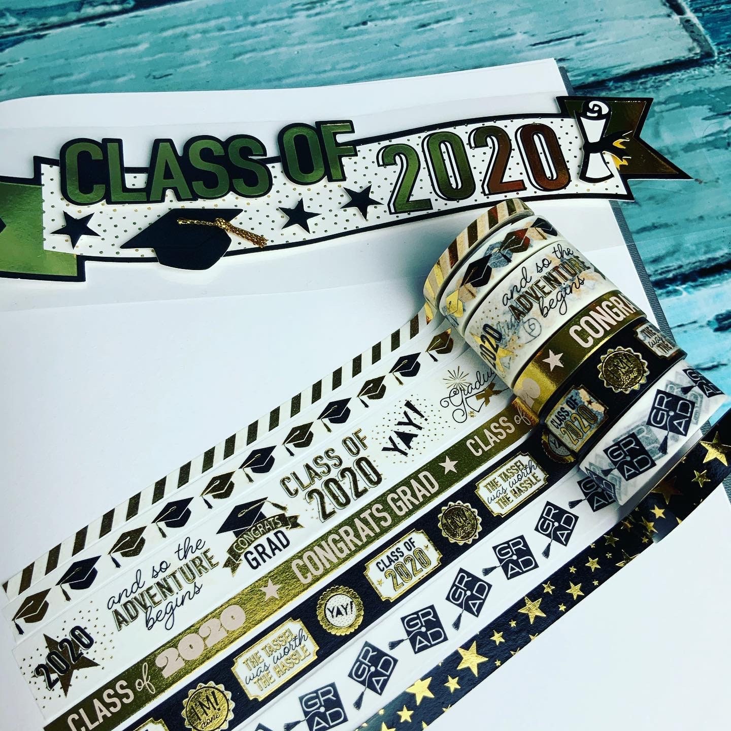 2020 Graduation Graduates Washi Tape Gold Foil Sample Etsy
