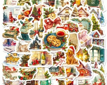 Vintage 1980s 190s AGC Christmas/Holiday Sticker Sheet, Teddy Bears Decorating Christmas Tree, With Gift, As Santa, Caroling