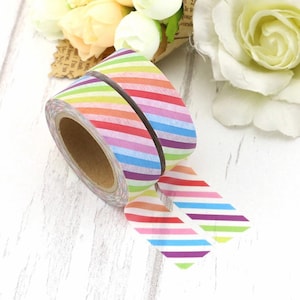 Pretty Pastel Rainbow Stripes, Washi Tape Roll