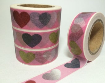 Pretty Modern Hearts, Washi Tape, Partial Roll