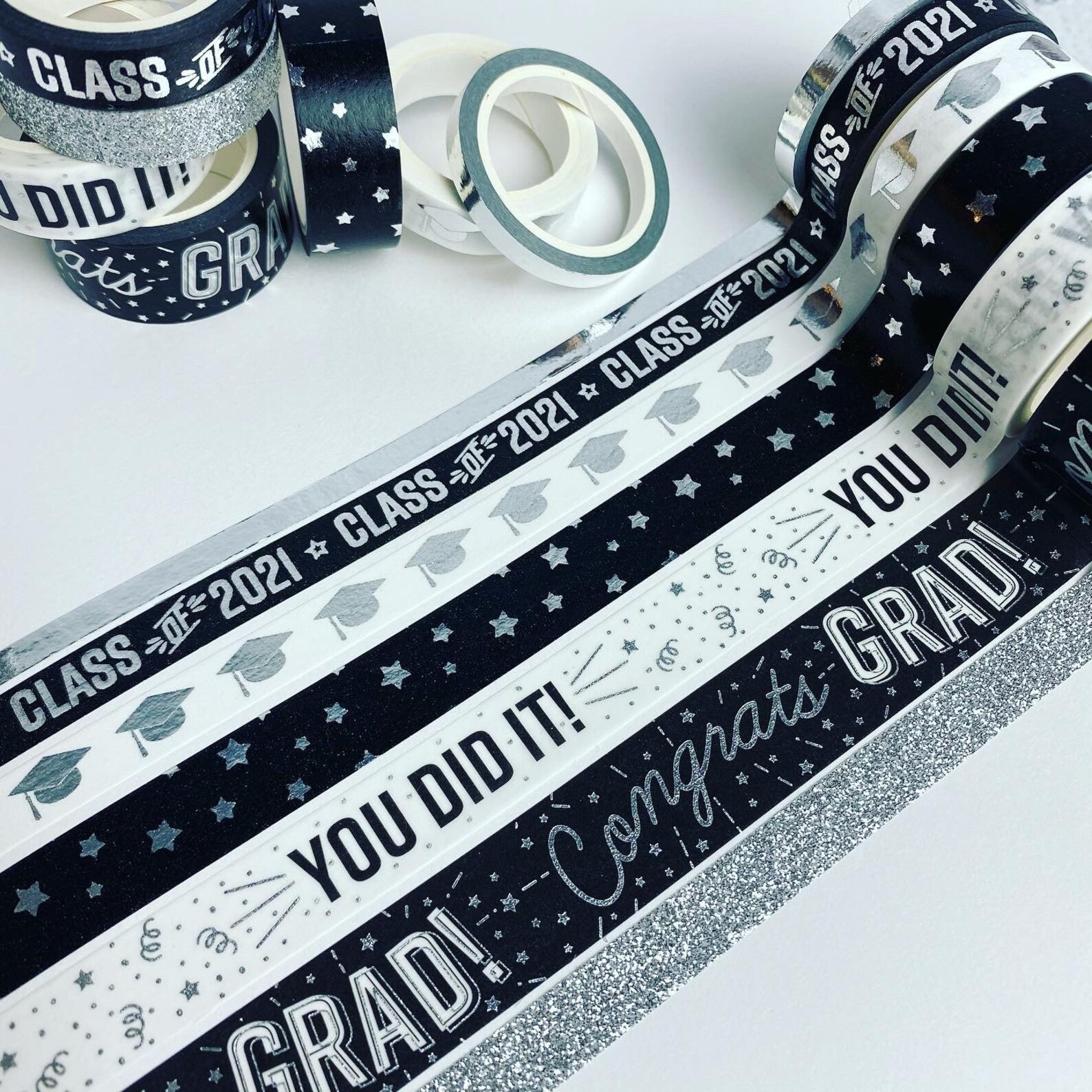 2021 Platinum Graduation Graduates Washi Tape Silver Foil Etsy