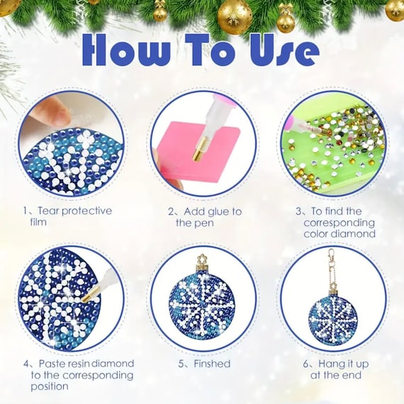 MWOOT Pendentif de Noël à faire soi-même avec peinture diamant collée, nain de nain 5D avec strass, ornements à suspendre avec chaîne, kit de pendentif complet pour débutants, porche, décoration MWOOT Pendentif de Noël à faire soi-même avec peinture diamant collée, nain de nain 5D avec strass, ornements à suspendre avec chaîne, kit de pendentif complet pour débutants, porche, décoration