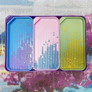 3 Trays In 1, Diamond Painting Trays With Individual Spouts, Organize Rhinestones/Drills