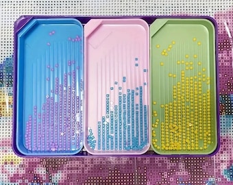 3 Trays In 1, Diamond Painting Trays With Individual Spouts, Organize Rhinestones/Drills