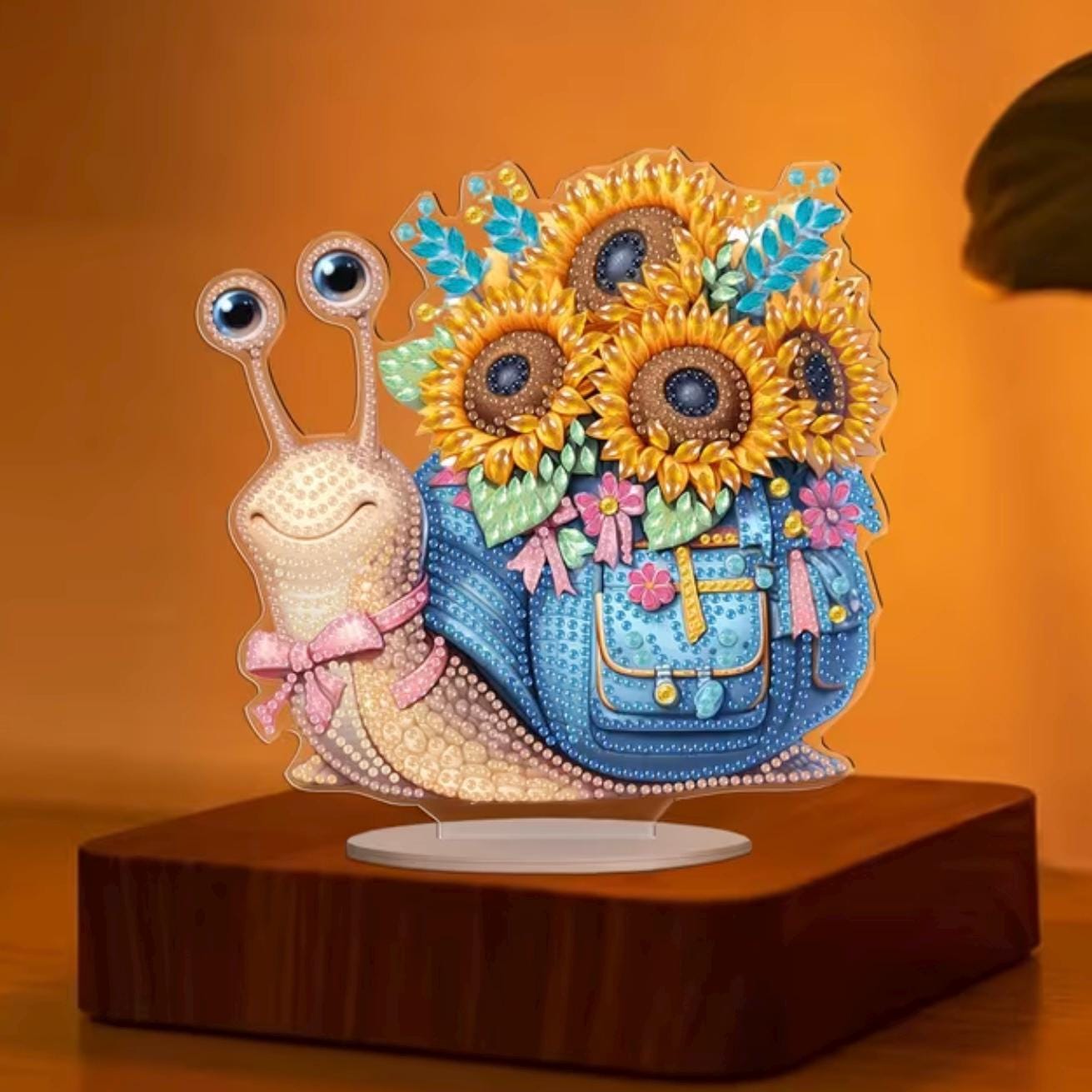 DIY Snail Sunflower Tabletop Decor - Single Sided Diamond Art Kit