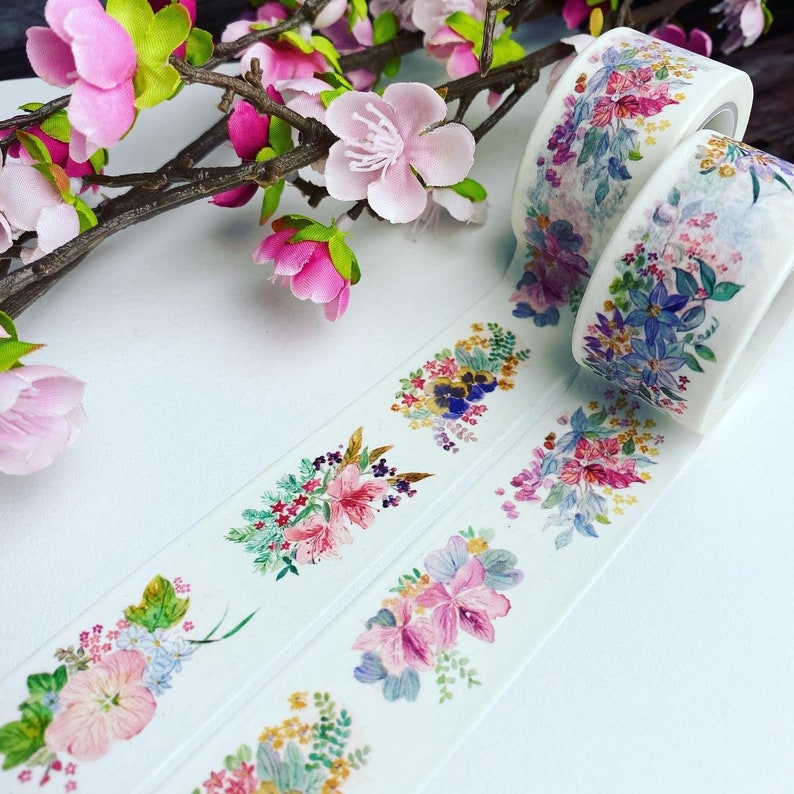 Unique Flower Arrangements Wide Floral Washi Tape Sample Etsy India